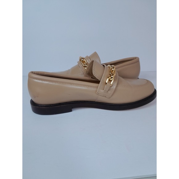 Schutz Dannie Tan Leather Flat Chain Link Loafer Womens Sz 10 B - Picture 7 of 16